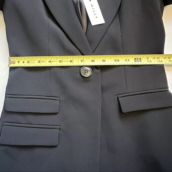 NWT Italy Milly single button blazer black size 0 Pockets $450 made in U… - Picture 13 of 15